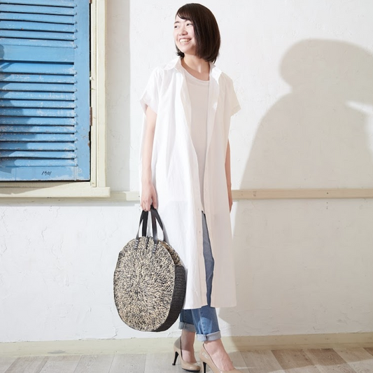 丸型トートバッグ ラフィア