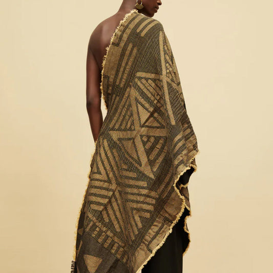 Halisi Shawl - Black/Gold