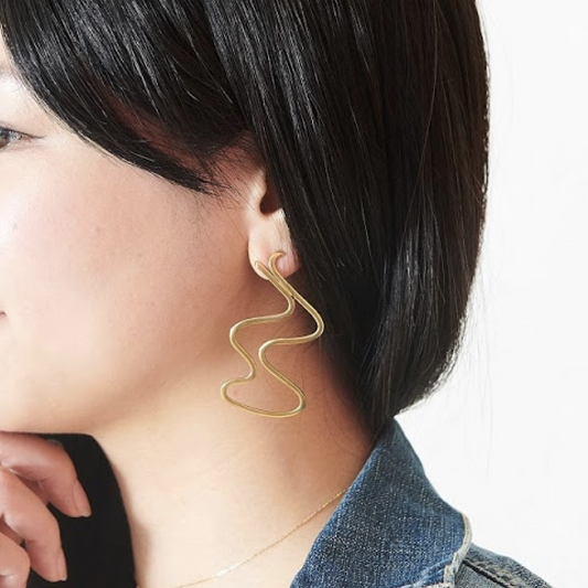 ピアス アフリカ小物 LORNE 波柄