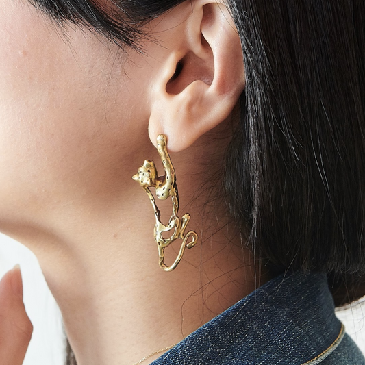 ピアス アフリカ小物 LORNE ヒョウ柄